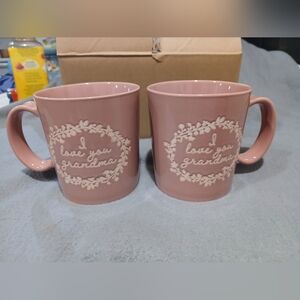 Threshold Mauve Pink 'I Love You Grandma' Mug Set